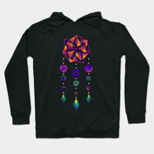 Dream Data Catcher | Maurer Rose Heptagon Inferno Black Hoodie